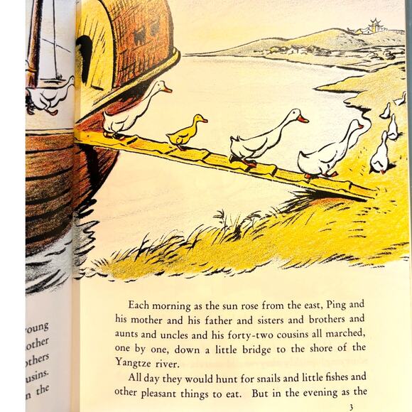 The Story About Ping Book by Flack and Wiese, Modern Copy, HCDJ - Picture 5 of 7